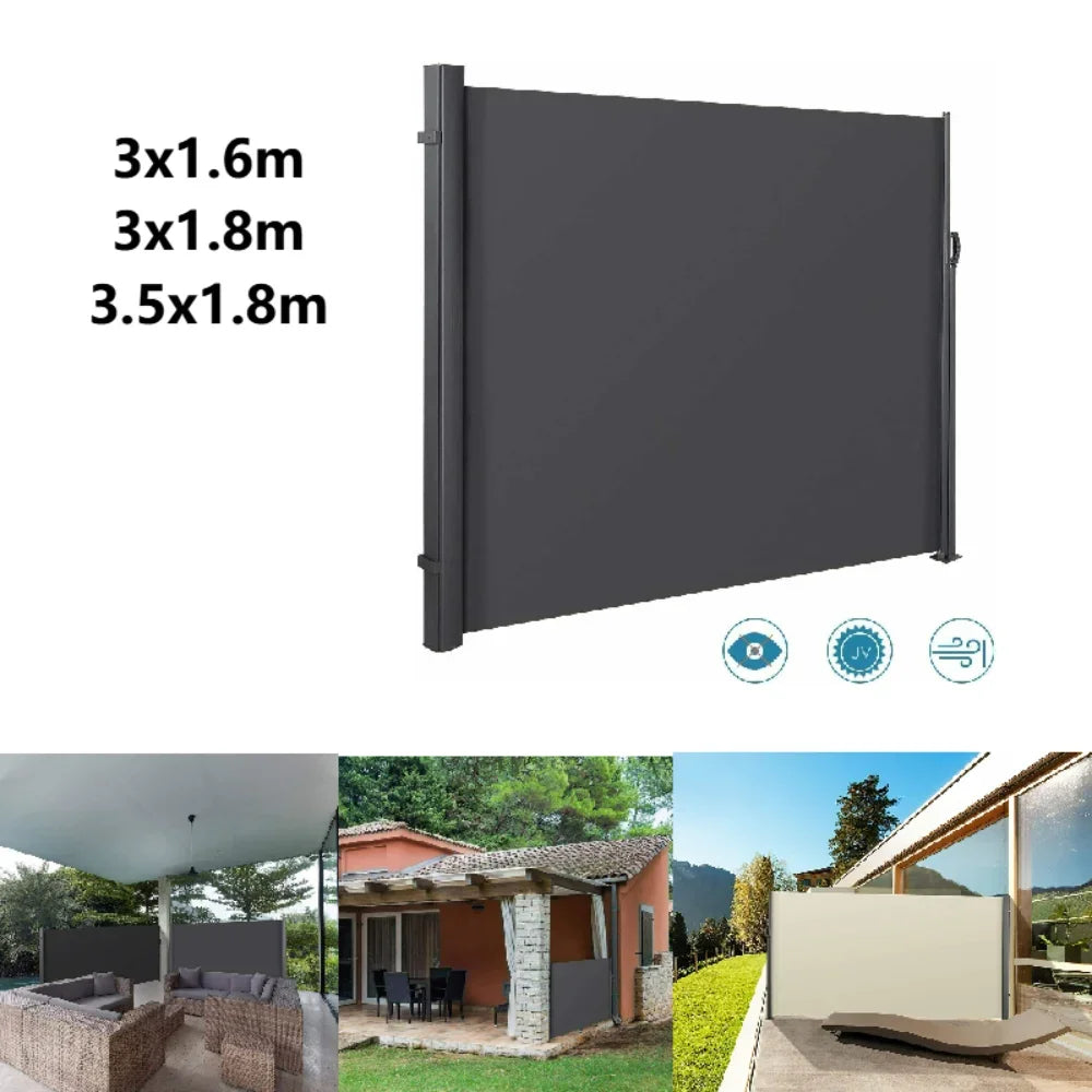 Homfa Retractable Side Awning Automatic Outdoor Privacy Sun Shade