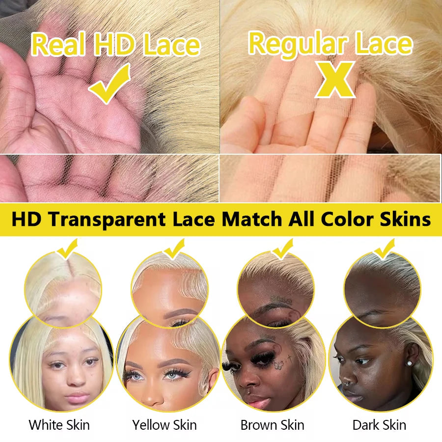 Eddfine Brazilian Remy Hair Lace Front Wig With Swiss Lace