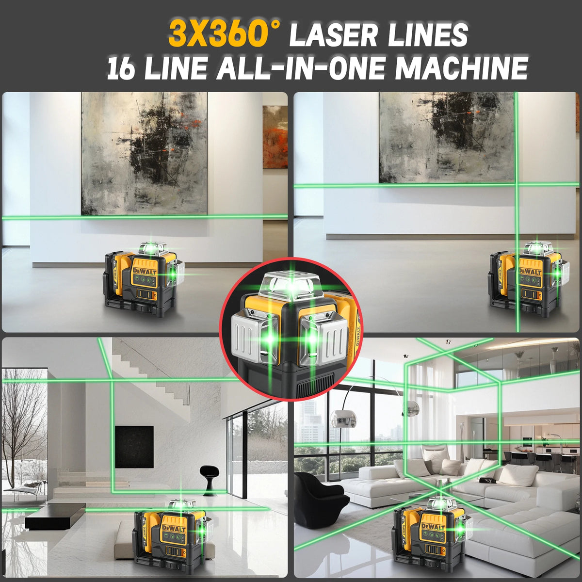 DeWalt 360 Degree Rechargeable Laser Level For Construction Projects