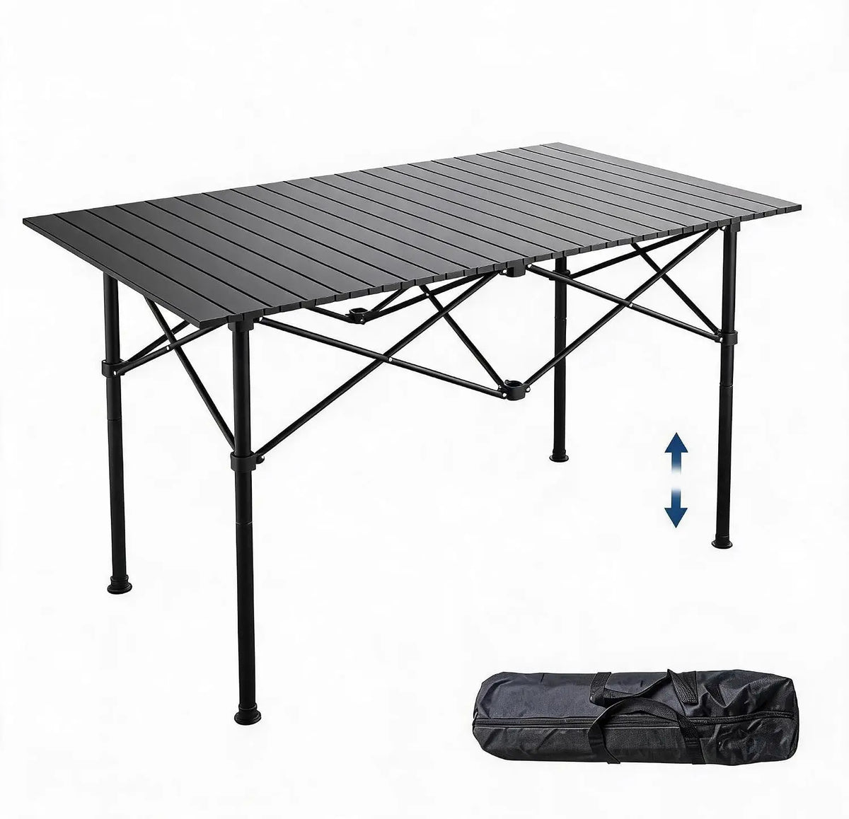 TACLEEKII Portable Aluminum Folding Camping Table Adjustable Height