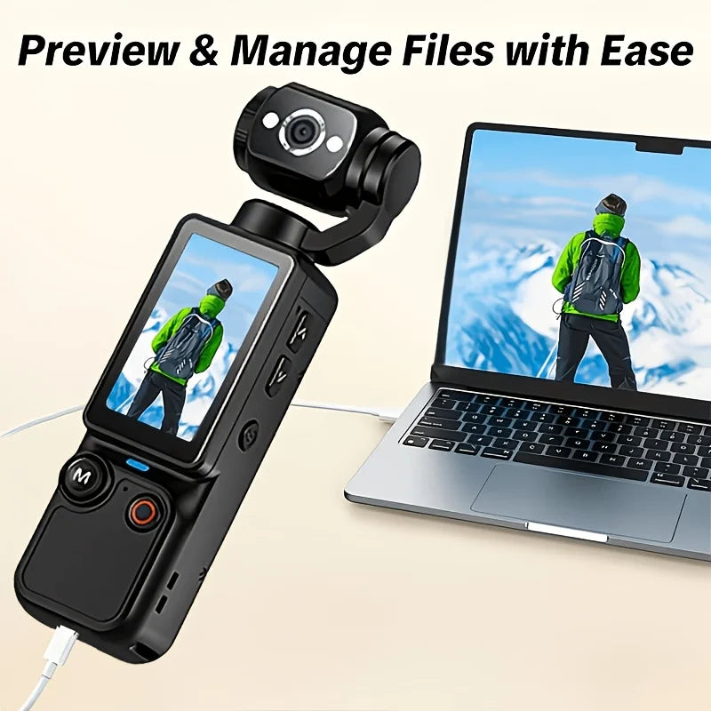 W&O 4K Compact Camcorder With Flip Screen And Auto Focus For Travel