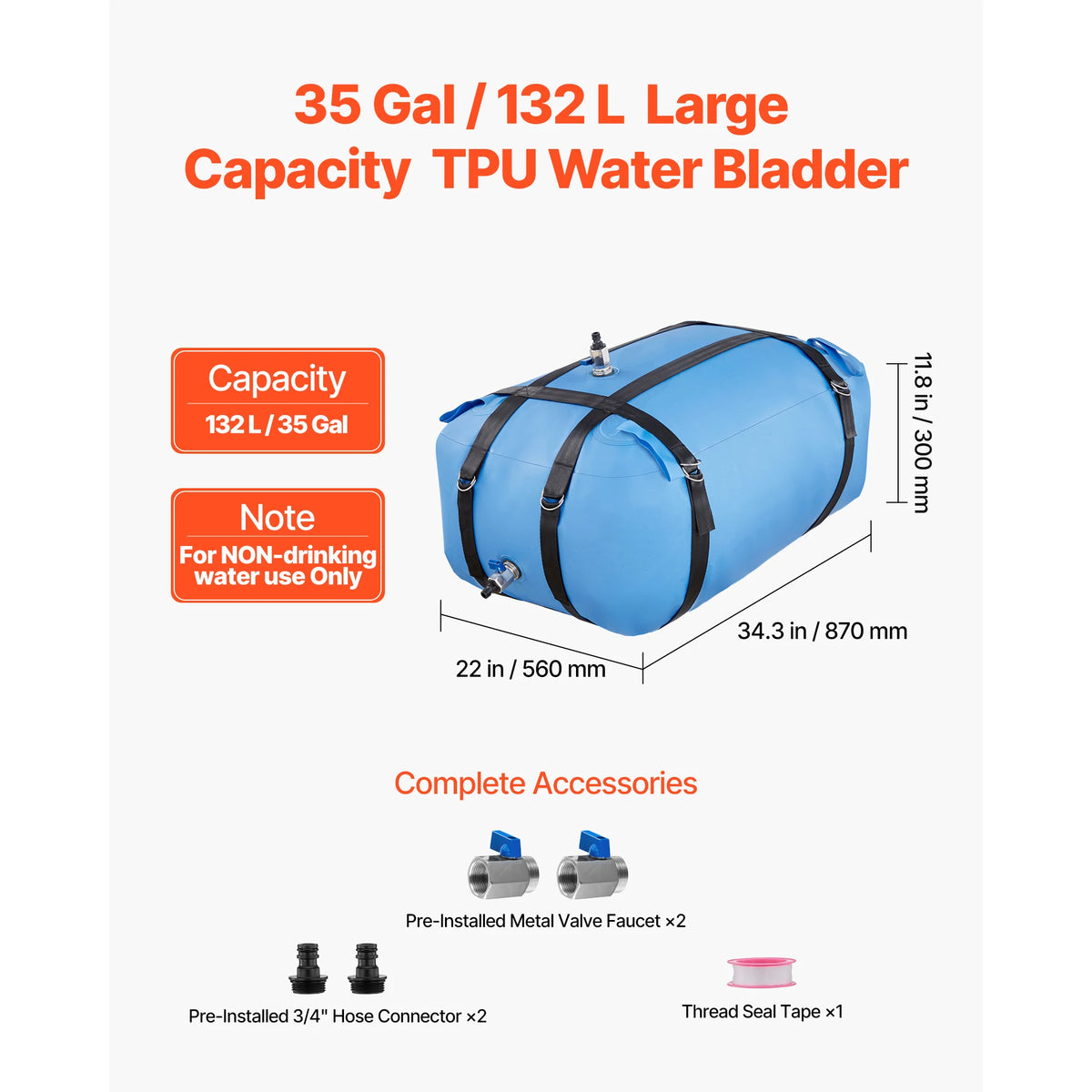 Portable TPU Water Storage Bladder Collapsible Soft Bag