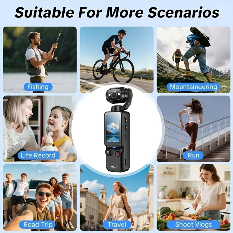 W&O 4K Compact Camcorder With Flip Screen And Auto Focus For Travel