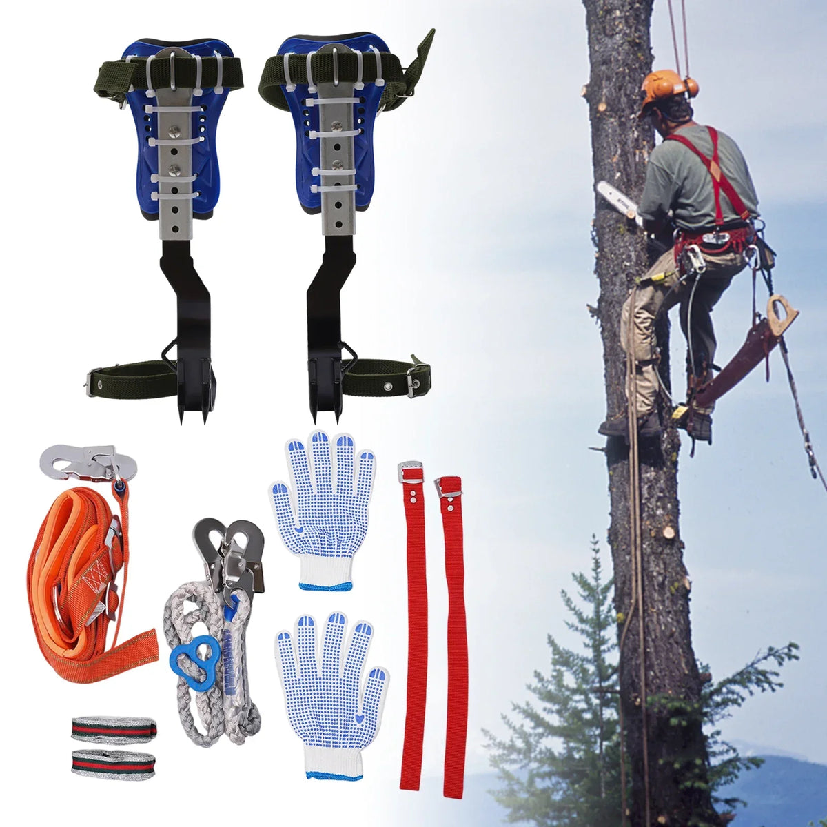 Adjustable Steel Tree Climbing Spikes Set Professional Grade