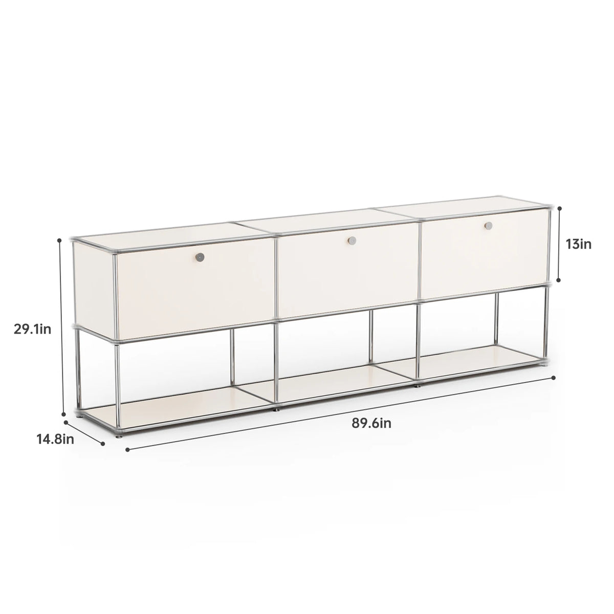 Modern Stainless Steel Storage Cabinet TV Stand for Living Room