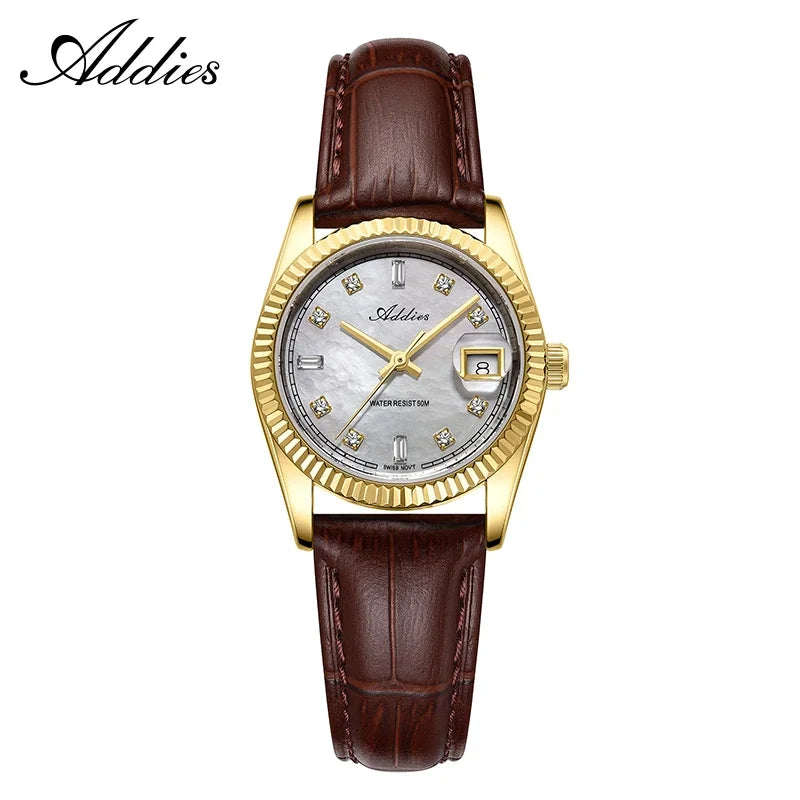 Addies Women's Luxury Stainless Steel Sapphire Quartz Business Watch