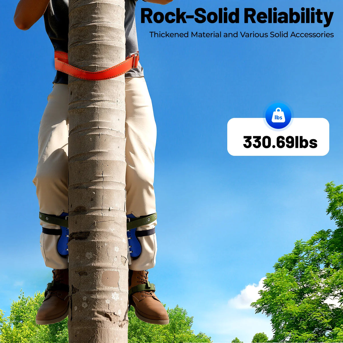 Adjustable Steel Tree Climbing Spikes Set Professional Grade