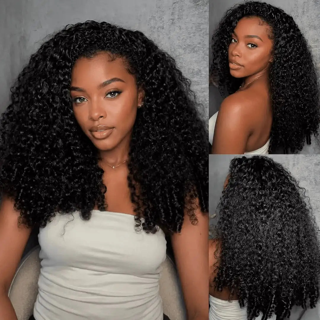 Realace Burmese Curly Human Hair Drawstring Half Wig
