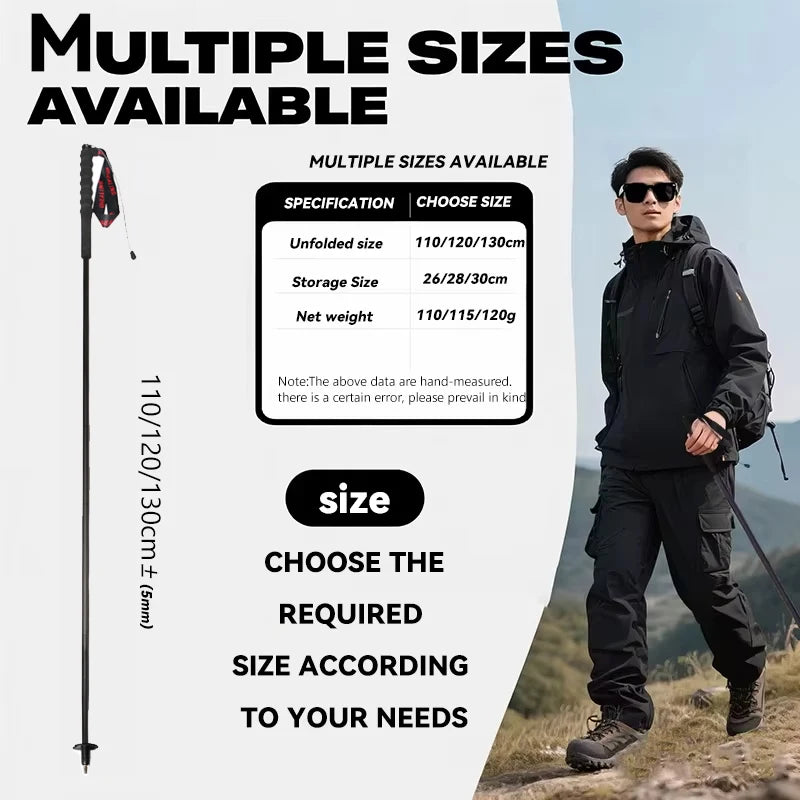 Okhealing Carbon Fiber Foldable Ultralight Multi Section Trekking Poles