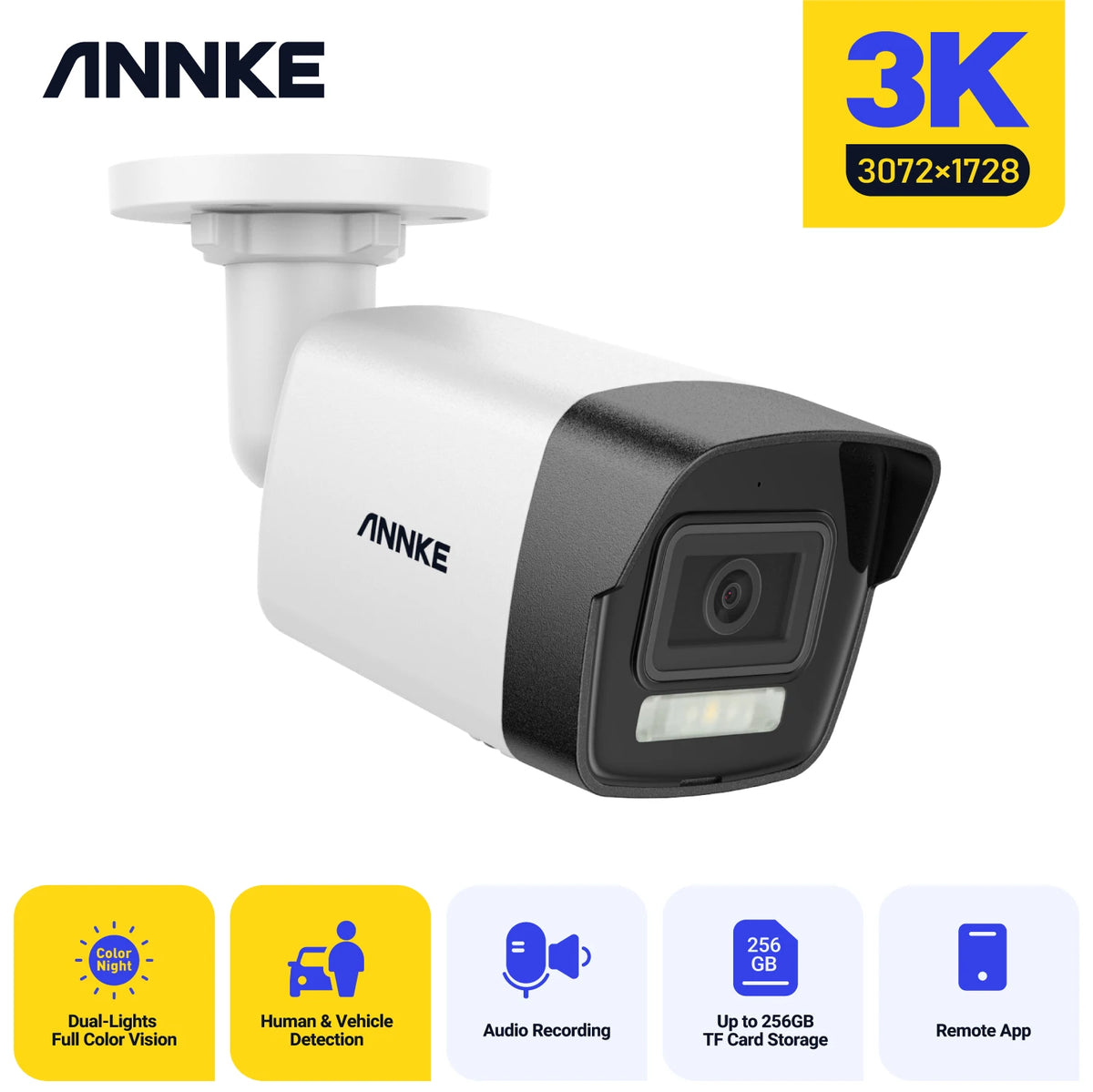 Annke 4K 8MP Smart Dual Light Bullet POE Security Camera