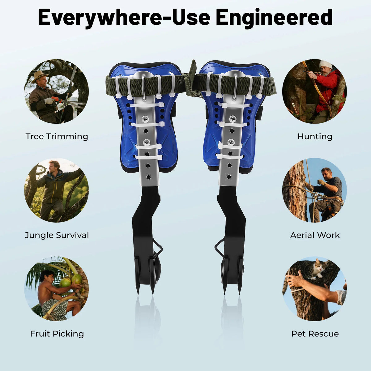 Adjustable Steel Tree Climbing Spikes Set Professional Grade