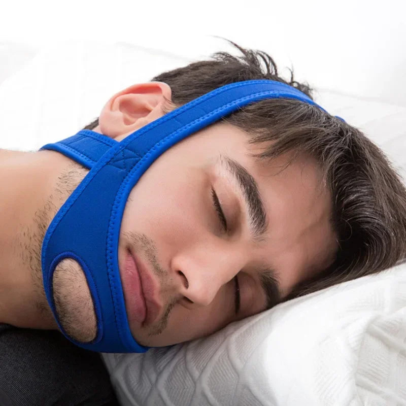 Adjustable Anti Snore Belt for Snoring Relief Breathable Chin Strap Night Sleeping Aid Jaw Support Men Women Snoring Protection