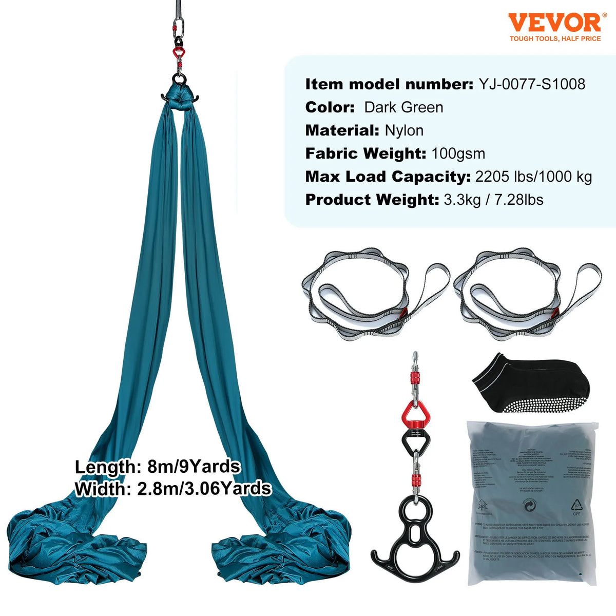 SucceBuy Premium Nylon Aerial Yoga Hammock And Swing Set