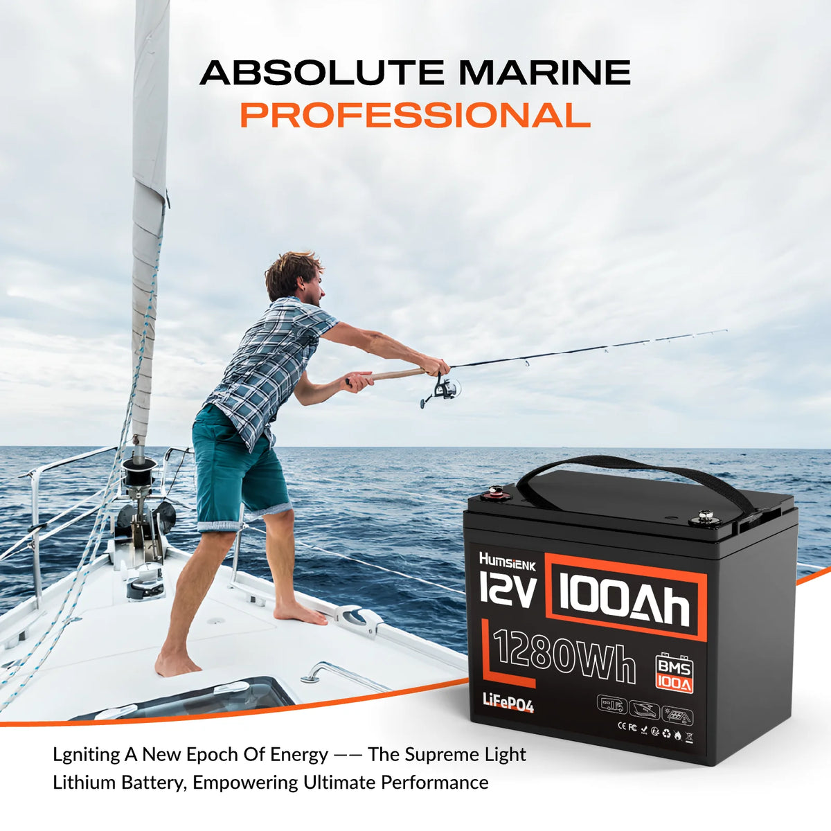 Humsienk 12V 100Ah LiFePO4 Lithium Battery For Solar Power Storage