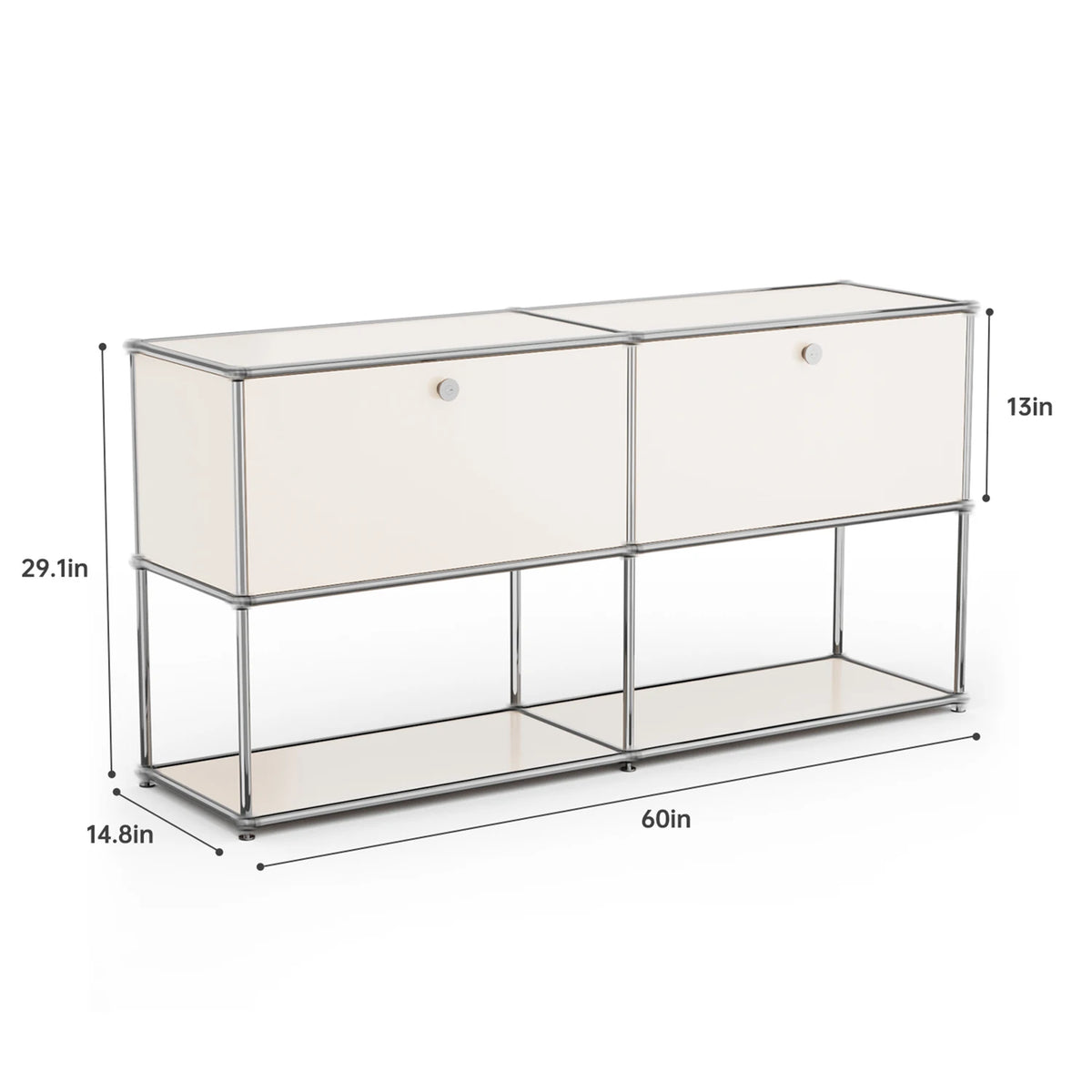 Modern Stainless Steel Storage Cabinet TV Stand for Living Room