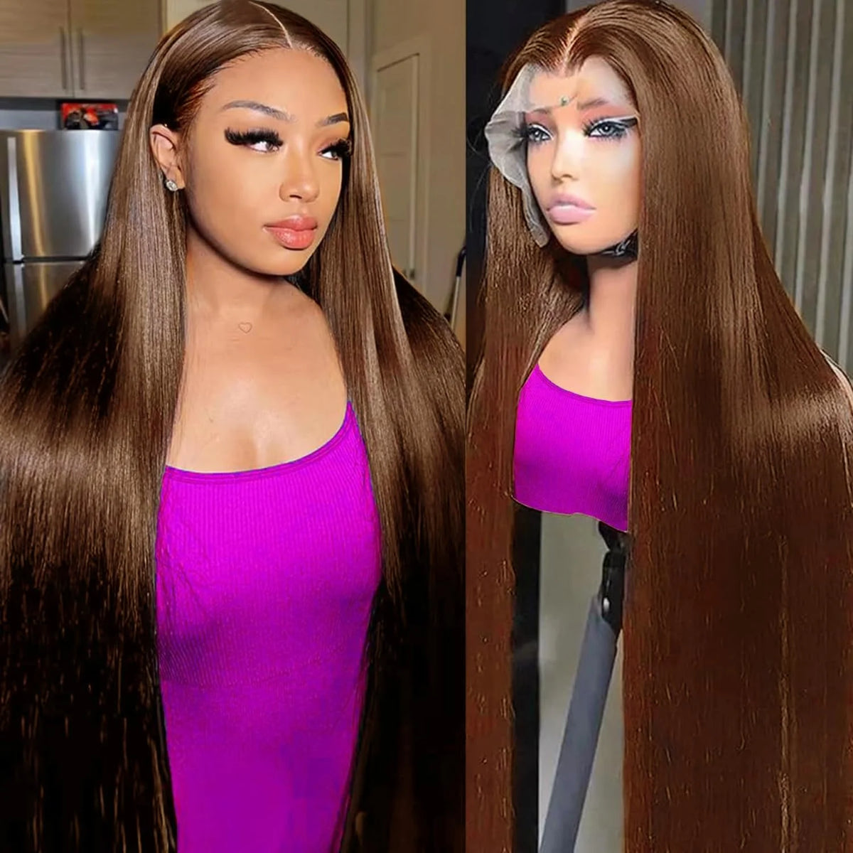 Dosacia Premium Indian Human Hair Lace Front Straight Wig