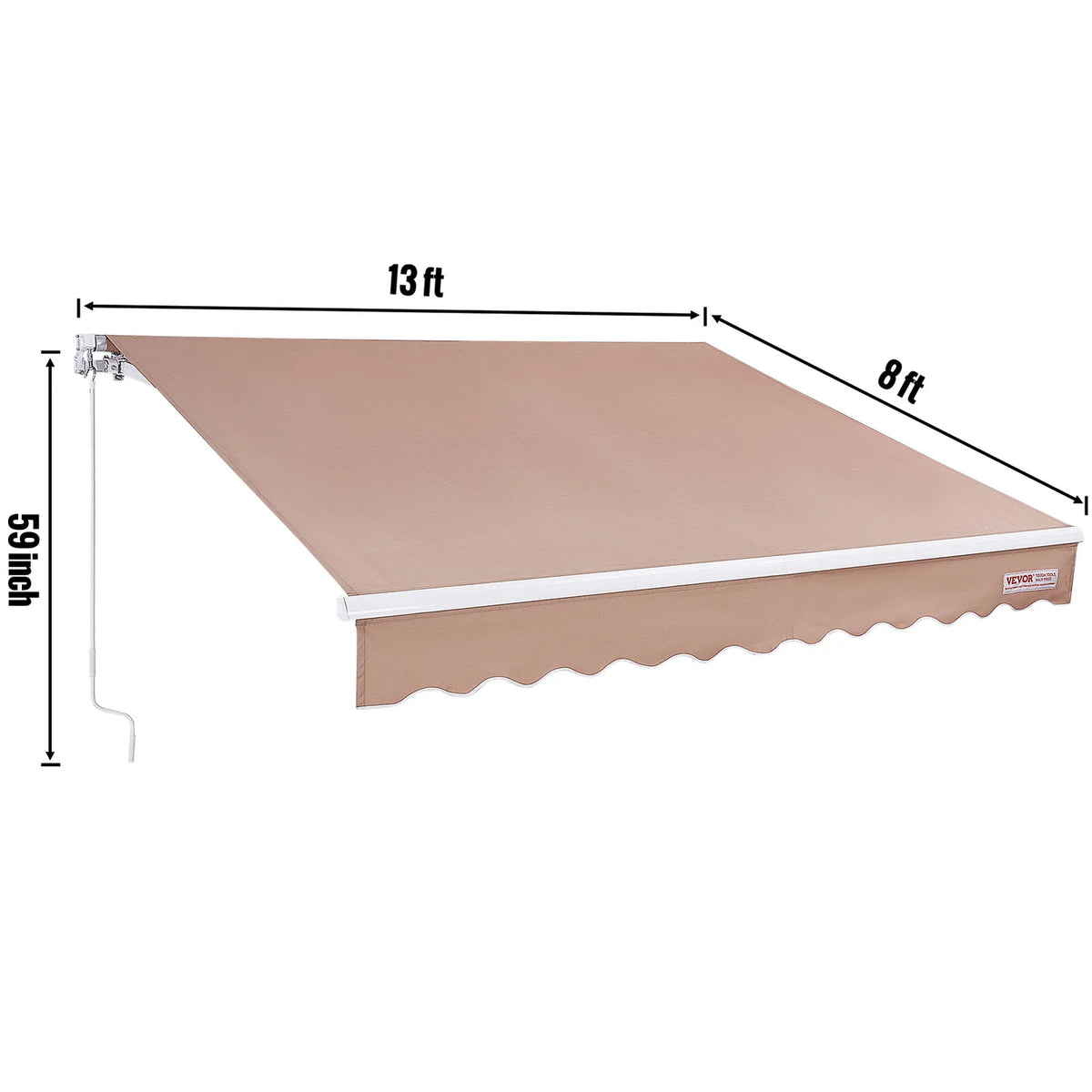 SucceBuy Manual Retractable Awning Waterproof Outdoor Shade