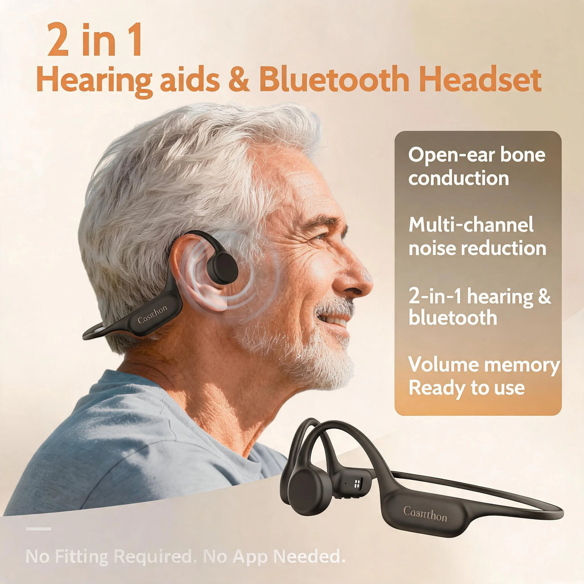 Coaxthon Bluetooth Bone Conduction Open Ear Rechargeable Hearing Aid