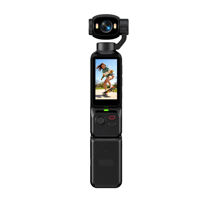 4K Handheld Action Camera With Rotatable Lens And Fill Light