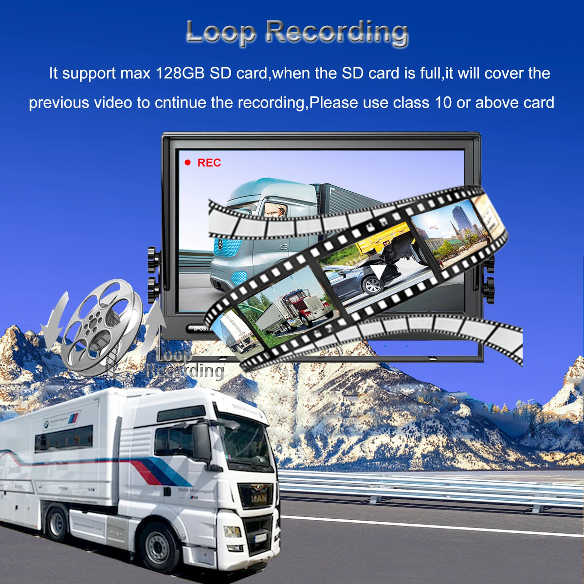 Iposter Ahd Quad Dvr Monitor Featuring 1080p Backup Cameras