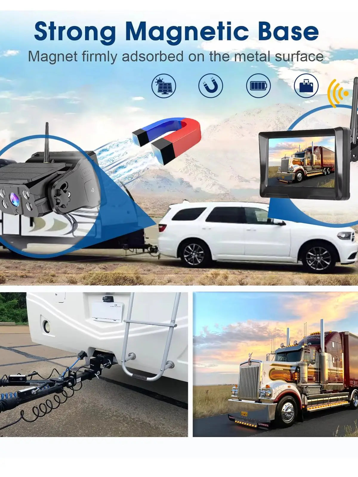 Iposter Wireless Backup Camera With 1080P HD And Magnetic Installation
