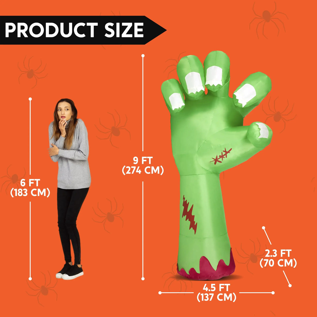 Joyfy Zombie Arm Halloween Outdoor Inflatable Decoration With Led