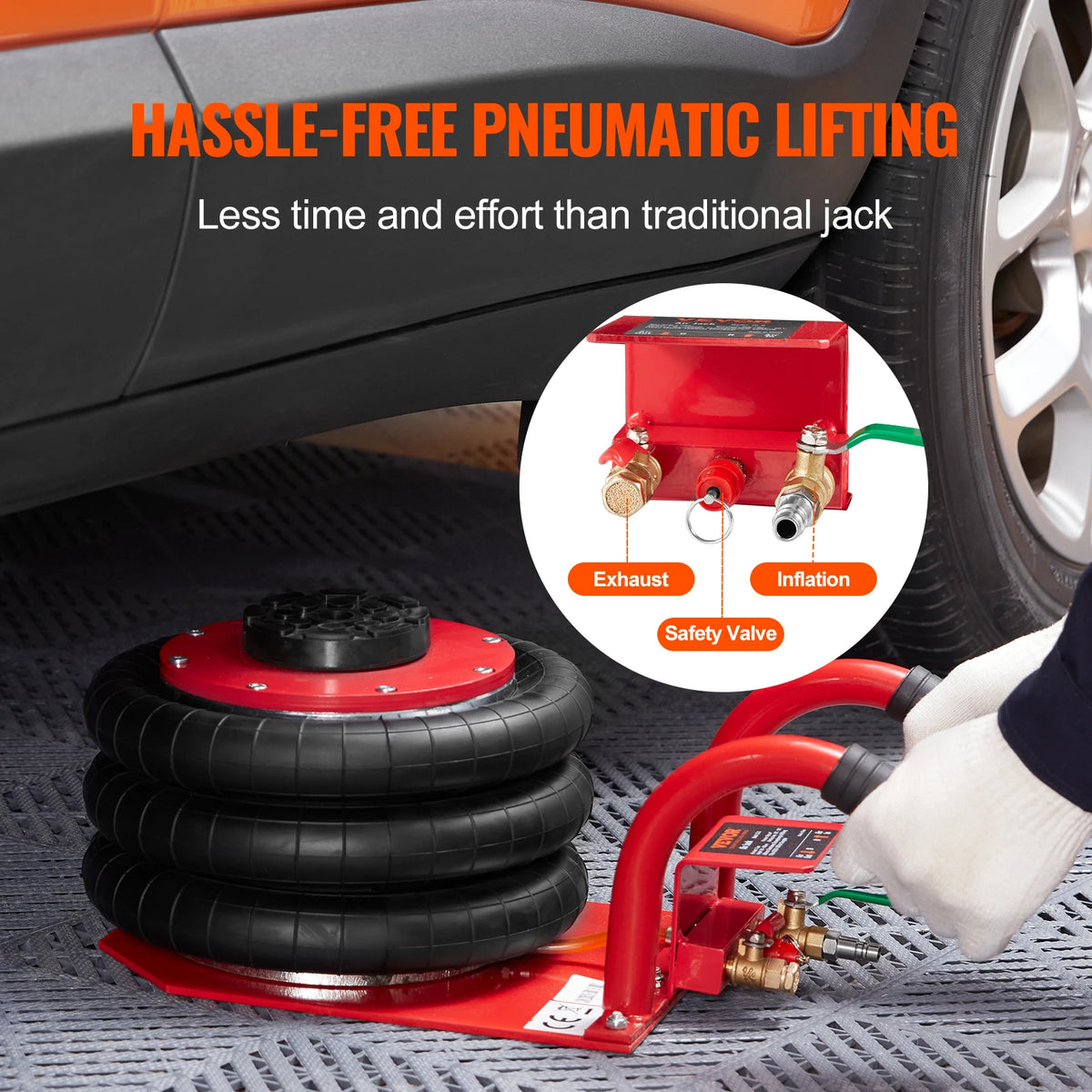 Succebuy Portable Triple Bag Air Jack Pneumatic Car Lift