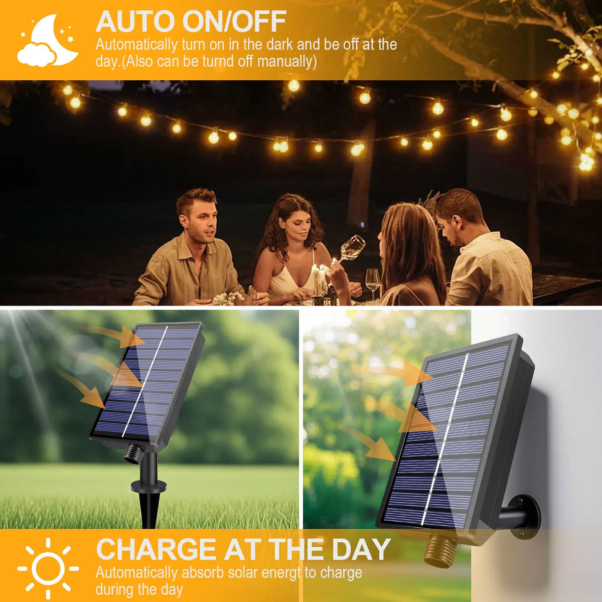 Shatterproof Solar String Lights With Remote For Outdoor Garden