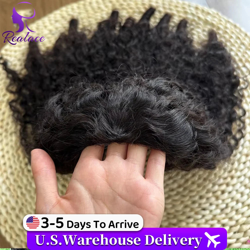 Realace Burmese Curly Human Hair Drawstring Half Wig