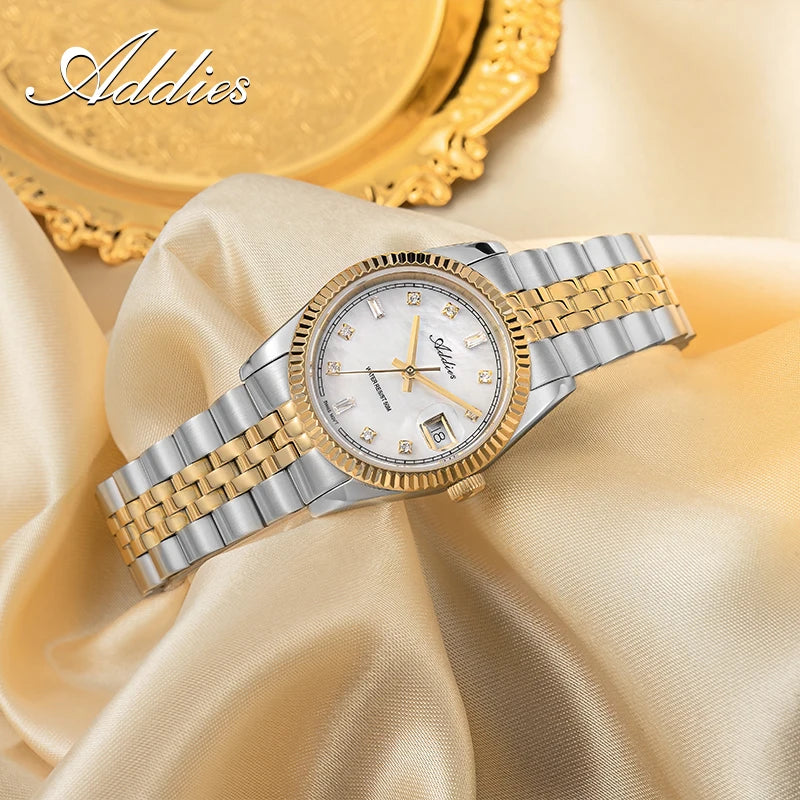 Addies Women's Luxury Stainless Steel Sapphire Quartz Business Watch