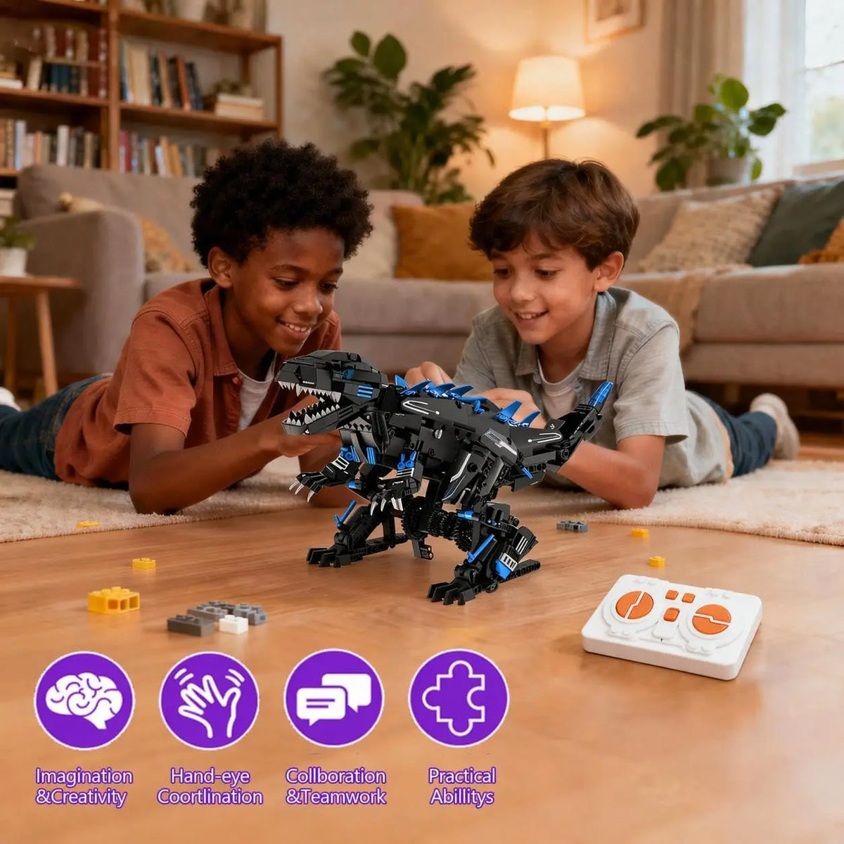 5-in-1 Programmable STEM Robot Dinosaur Building Kit for Kids