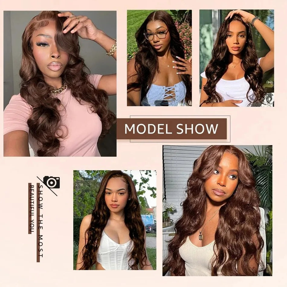 FIUMER Body Wave Brazilian Human Hair Lace Front Wig