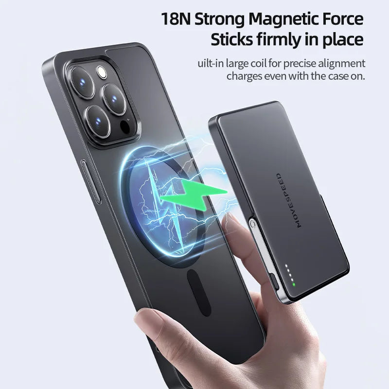 Movspeed Magnetic Wireless Power Bank With Integrated Charging Stand