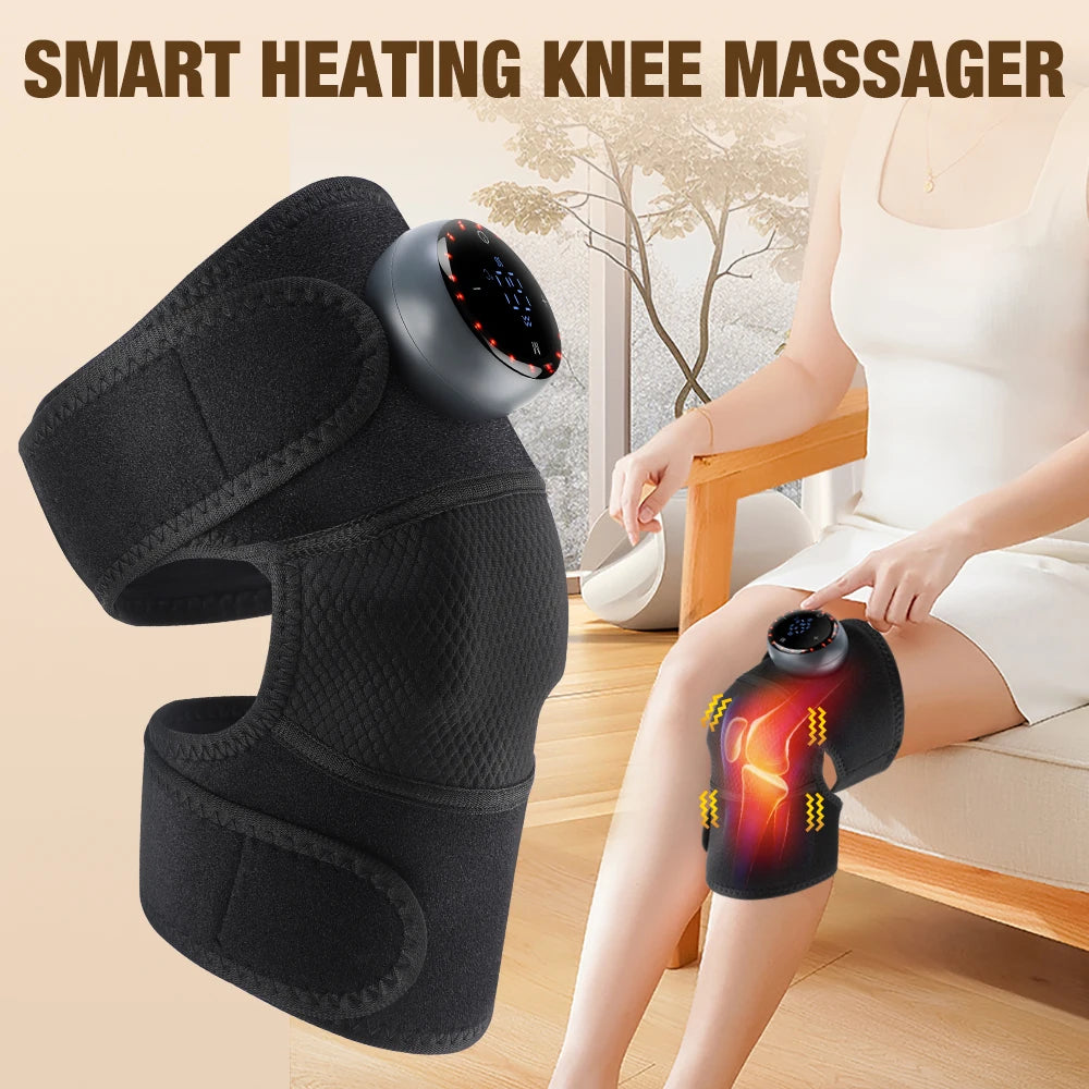 Hailicare Graphene Heated Knee Brace Rechargeable Massage Support Pad LED