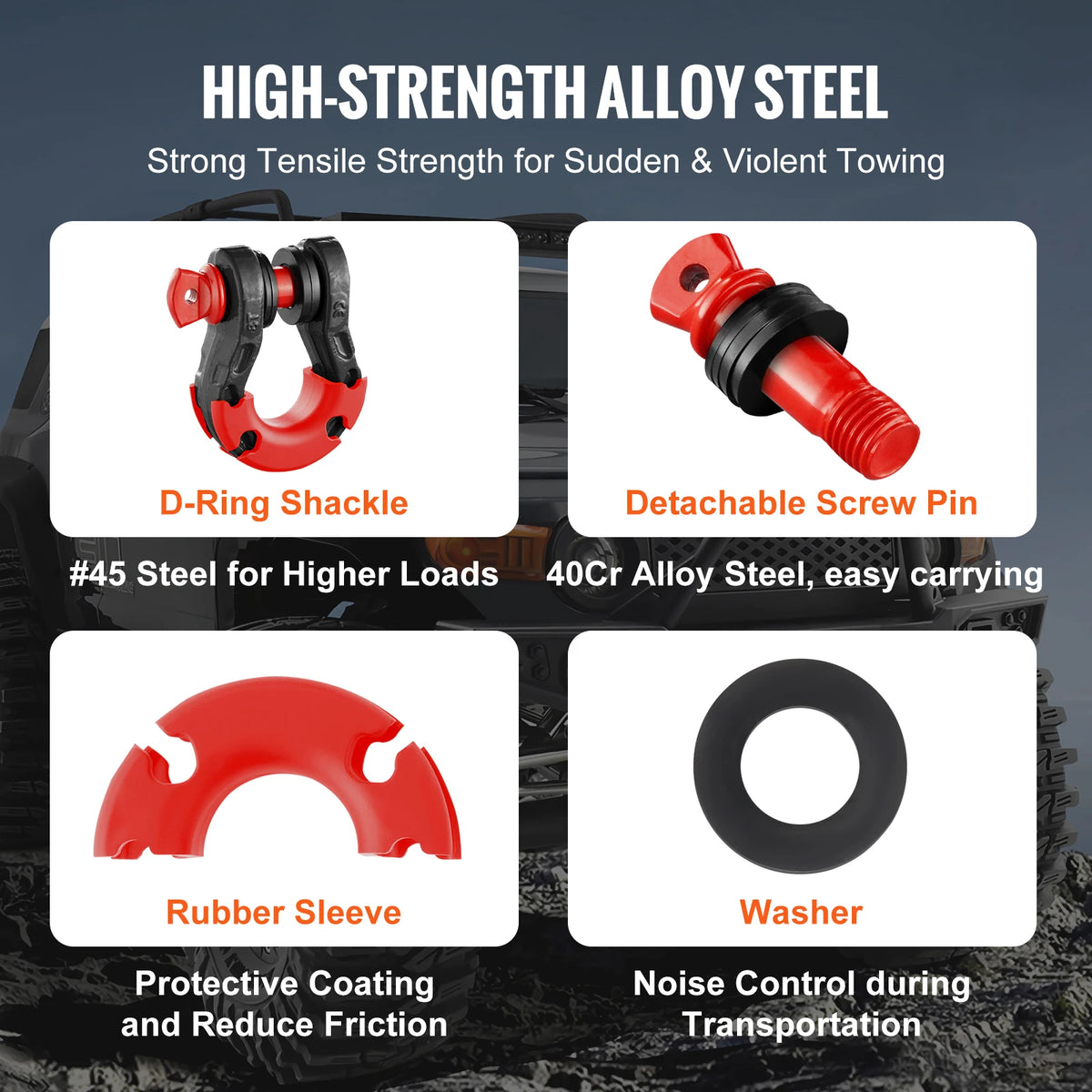 D-Ring Shackle U-Hook With Pin Isolators For Topping
