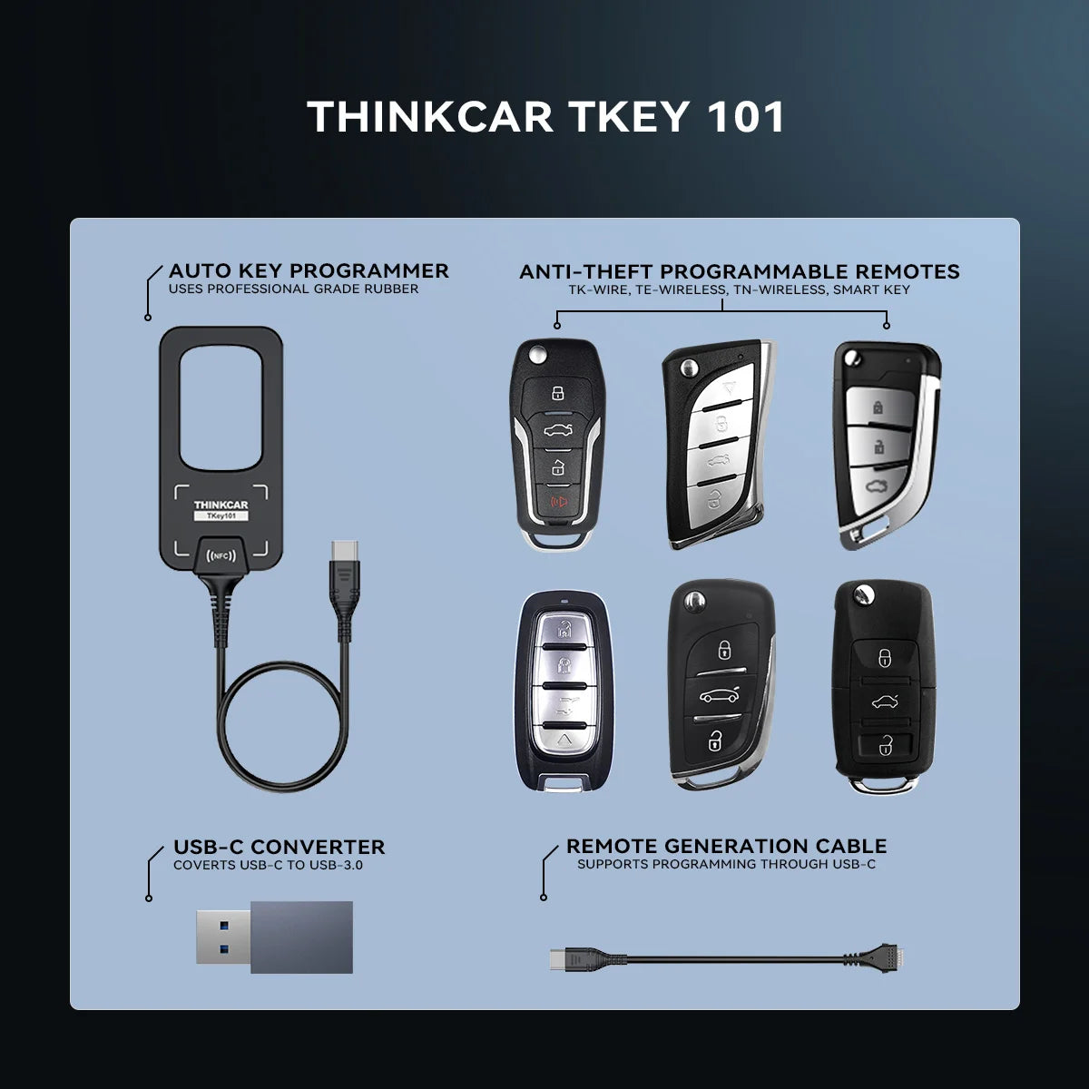THINKCAR TKey101 Car Key Programmer for IMMO Remote Key Matching