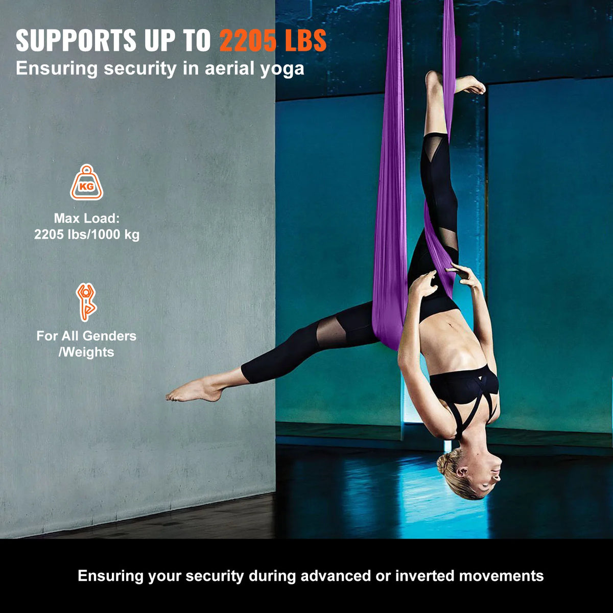 SucceBuy Premium Nylon Aerial Yoga Hammock And Swing Set
