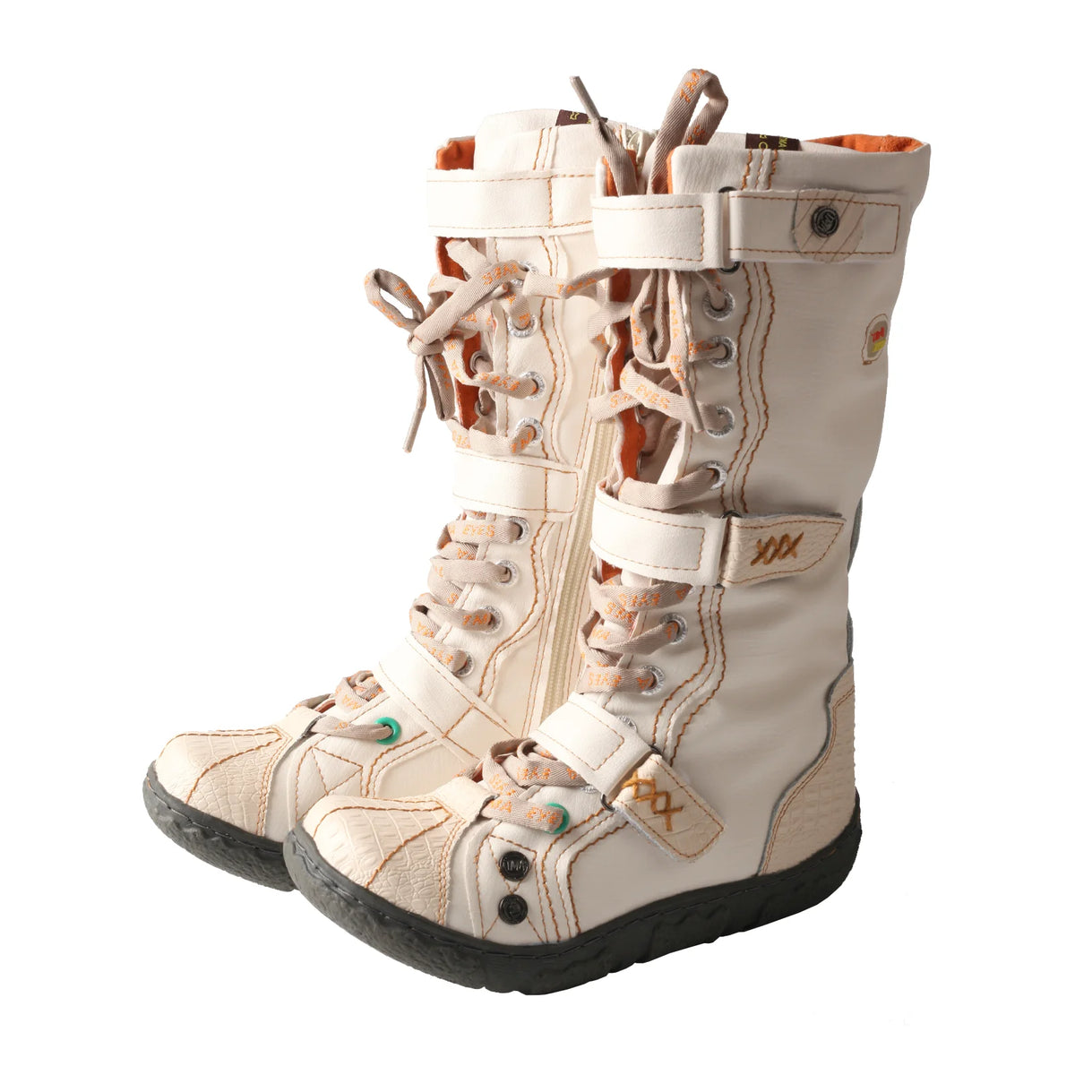 TMA EYES Women Winter Snow Boots Mid Calf Warm Plush Lined Lace Up Side Zipper Vintage Retro Boots
