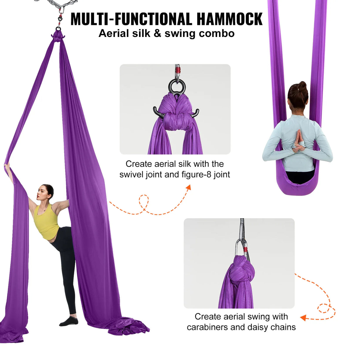 SucceBuy Premium Nylon Aerial Yoga Hammock And Swing Set