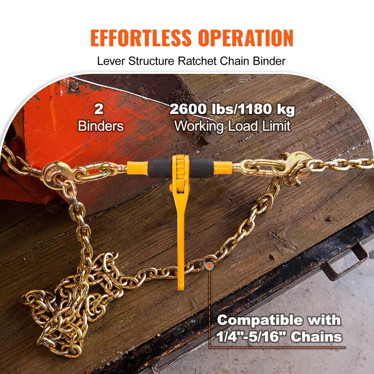 SucceBuy Heavy Duty Ratchet Chain Binders For Trailer Transport