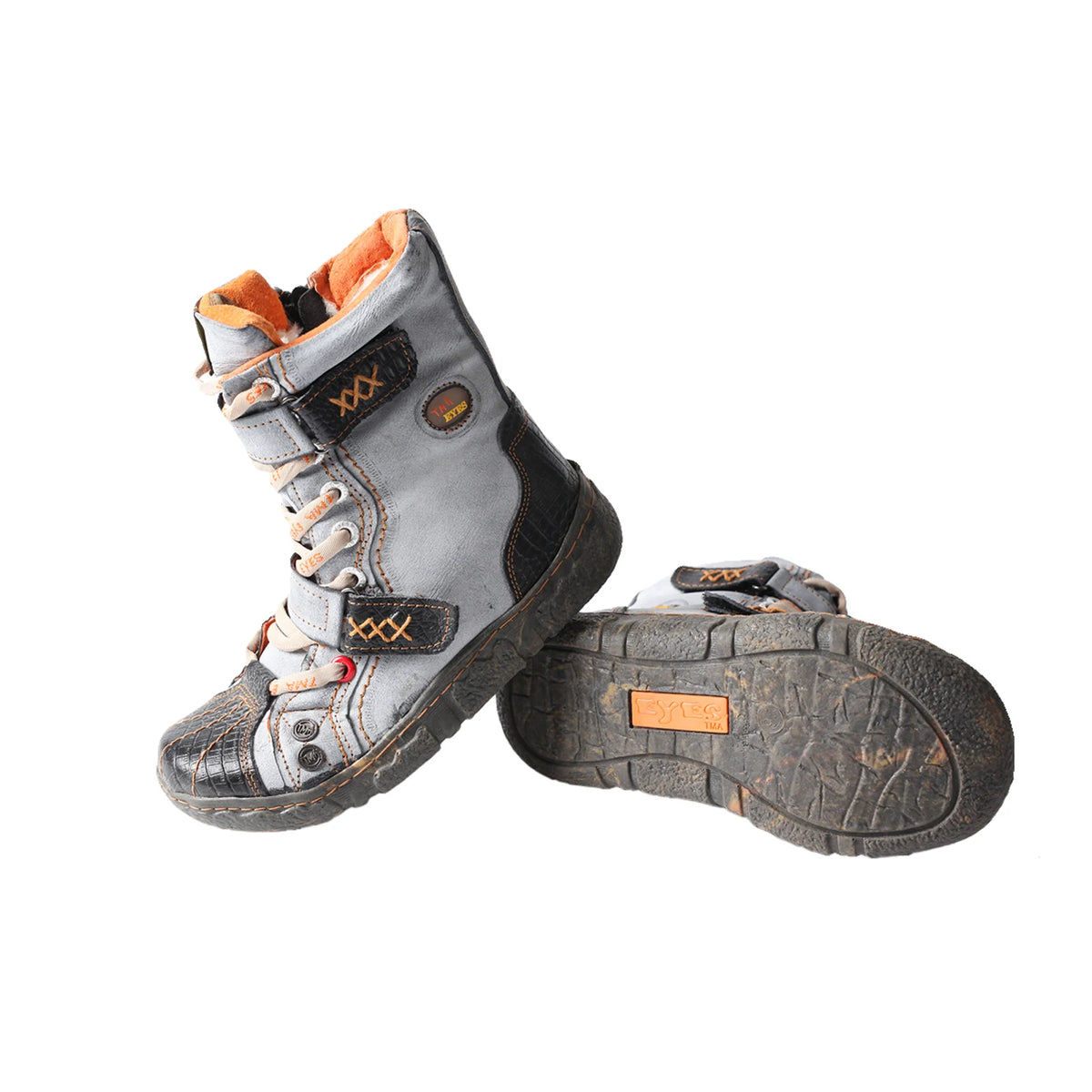TMA EYES Women's Winter Snow Boots, Fleece Lined Ankle Boots, Vintage Retro Lace Up Side Zip Buckle, for Cold Weather