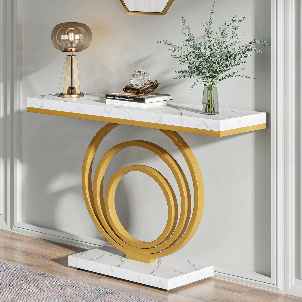 Tribesigns Modern Console Table With Unique Ring Design For Entryway