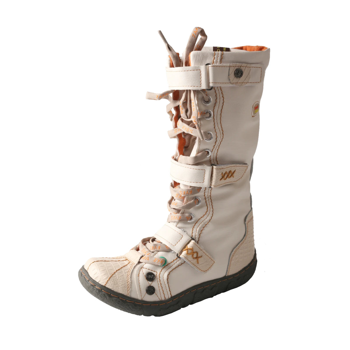 TMA EYES Women Winter Snow Boots Mid Calf Warm Plush Lined Lace Up Side Zipper Vintage Retro Boots
