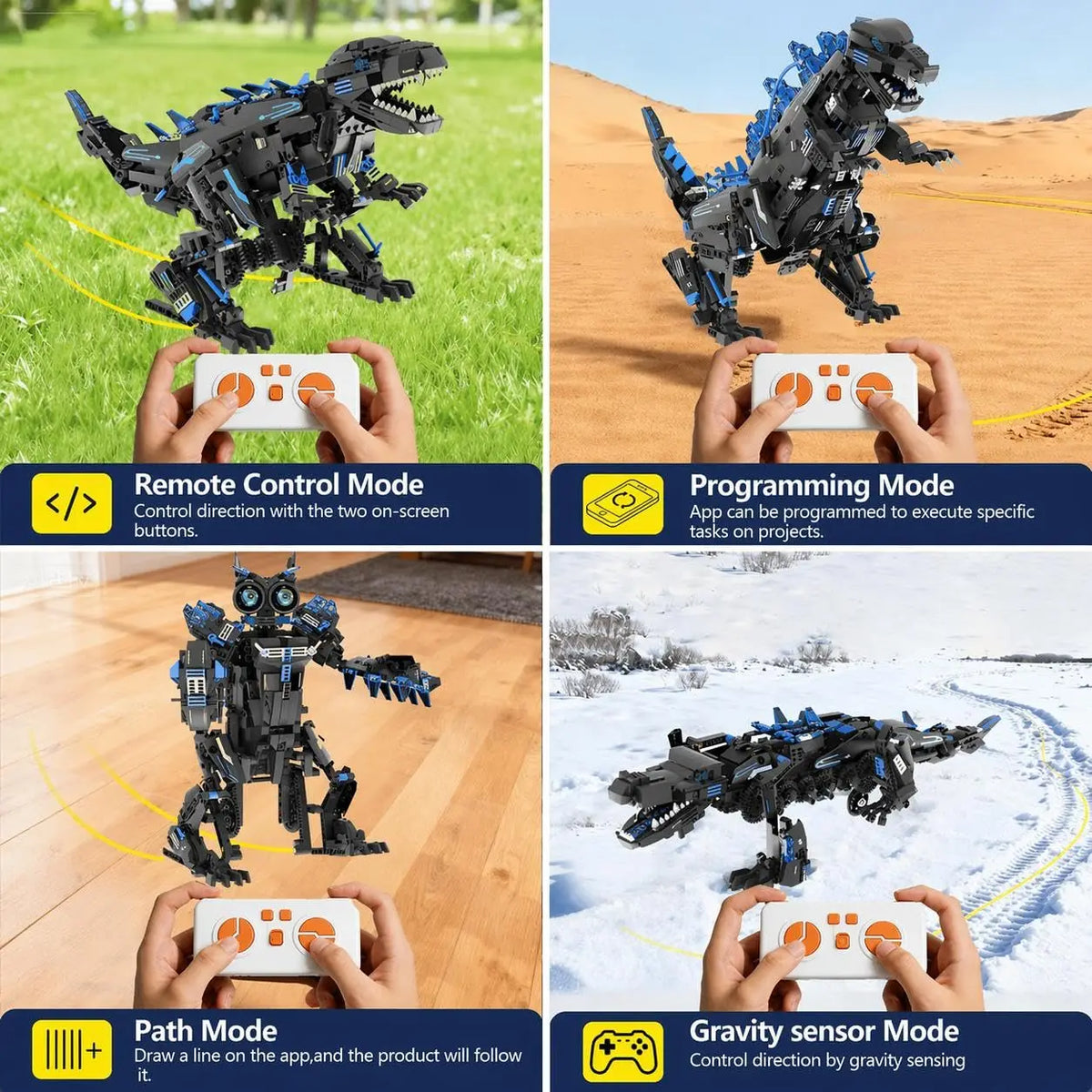 5-in-1 Programmable STEM Robot Dinosaur Building Kit for Kids