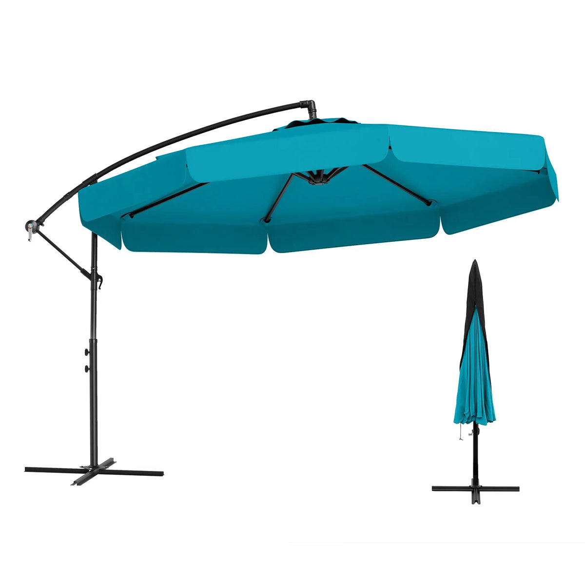 LIFEZEAL Premium Outdoor Offset Hanging Patio Umbrella With Cover
