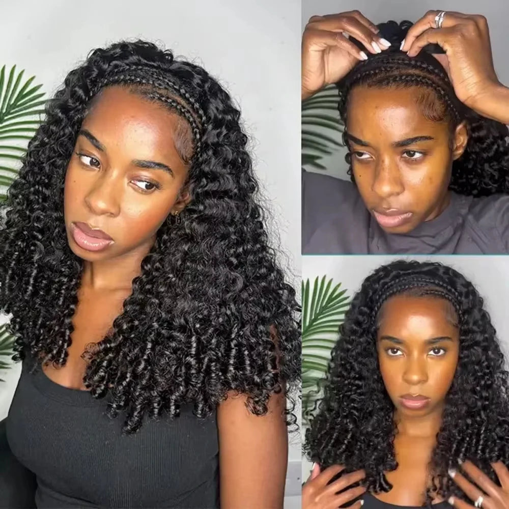 Realace Burmese Curly Human Hair Drawstring Half Wig