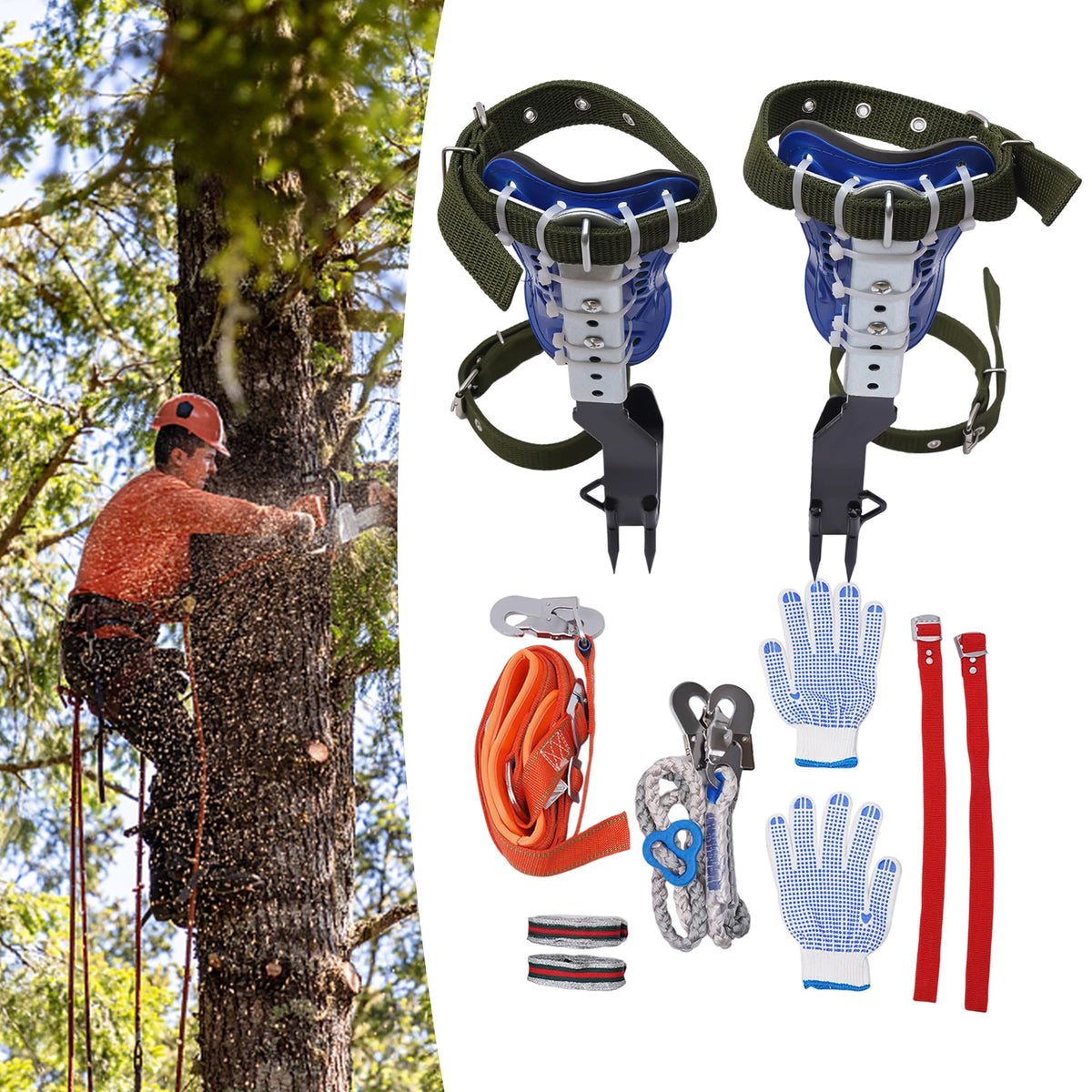 Adjustable Steel Tree Climbing Spikes Set Professional Grade