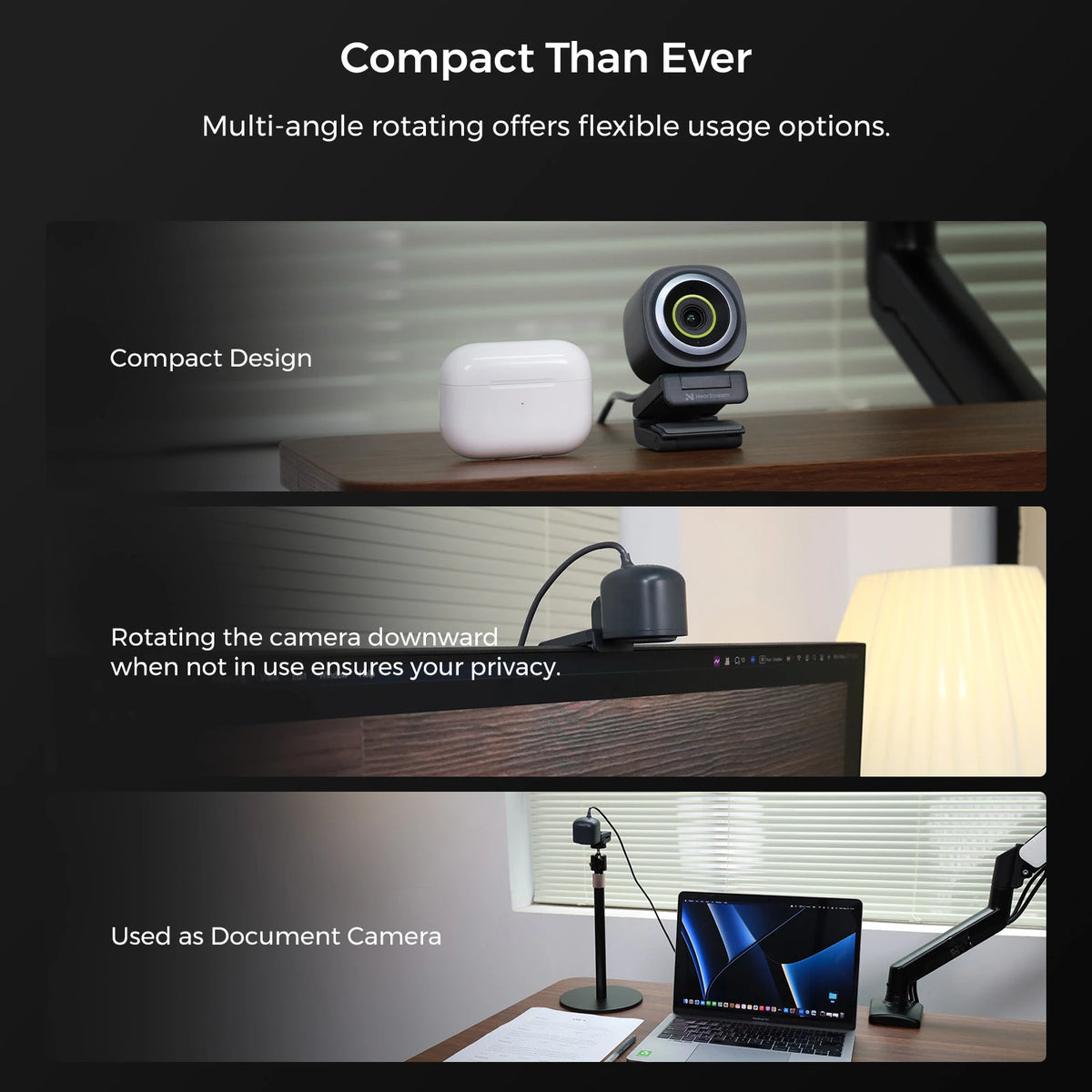 NearStream 4K USB Webcam With AI Auto Focus Microphone
