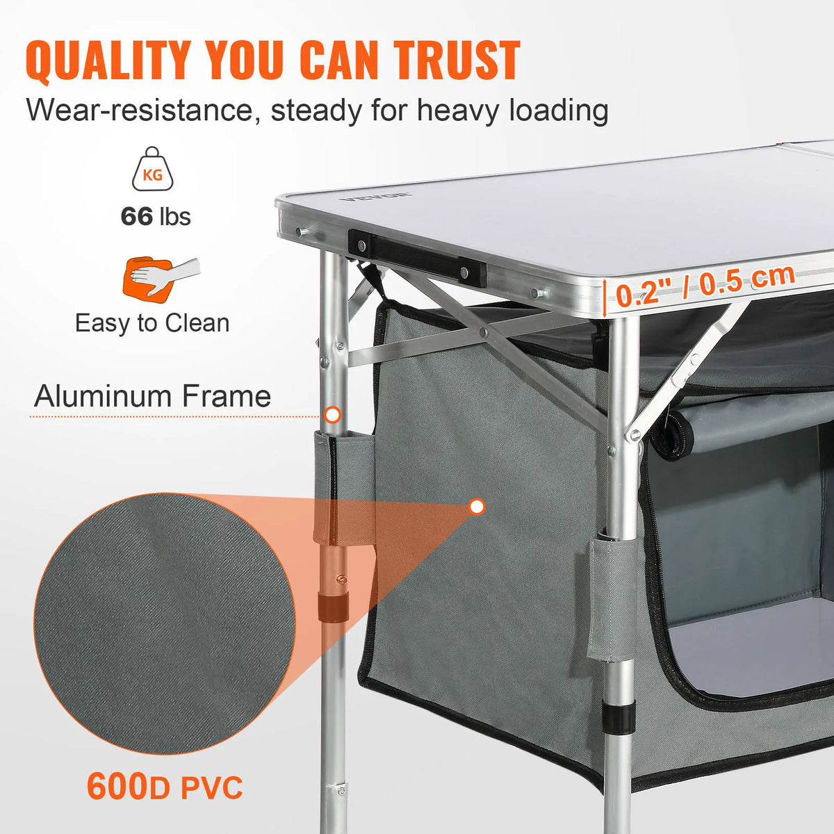 Vevor Mdf Folding Camping Kitchen Table For Outdoor Picnic Use