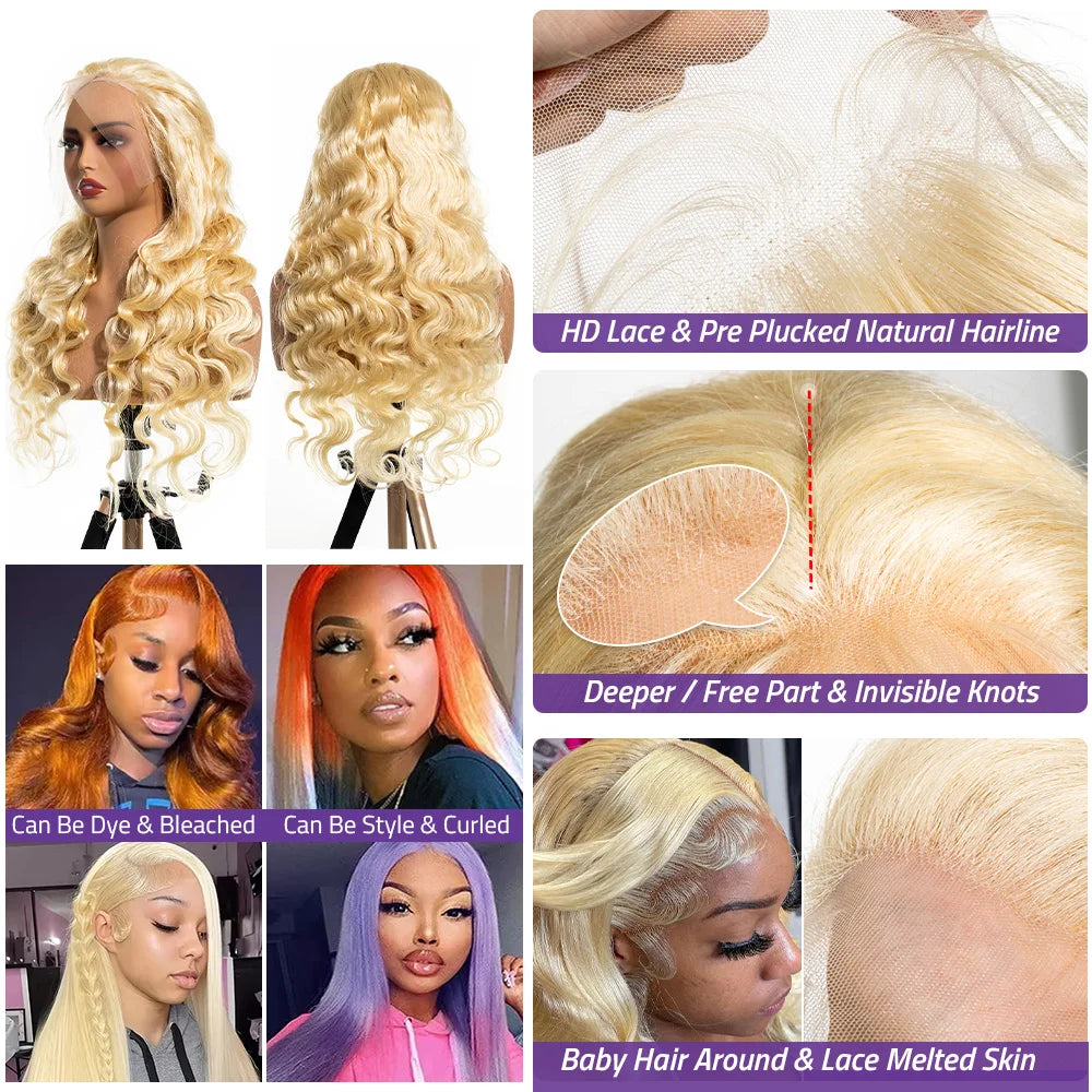 CanaryFly Remy Human Hair Body Wave Lace Front Wig